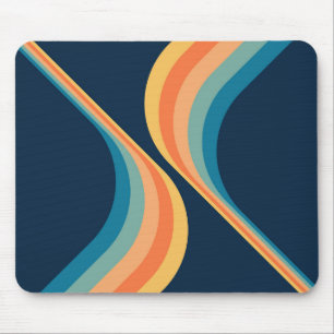 Colourful retro style wings design  mouse pad