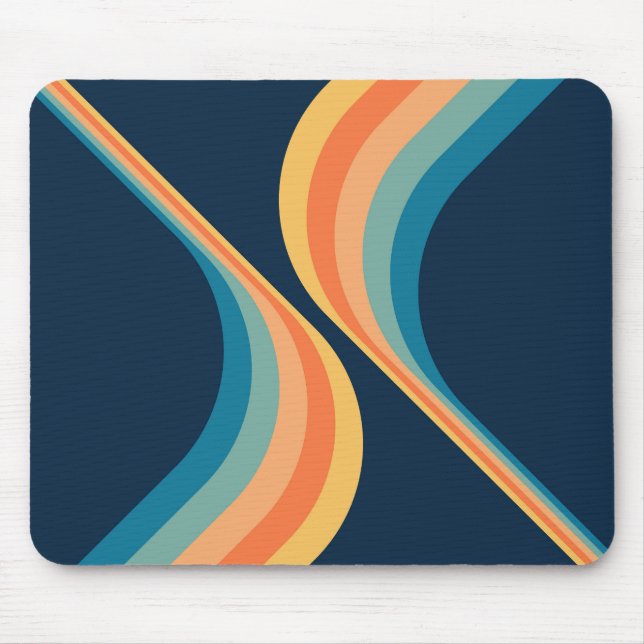 Colourful retro style wings design  mouse pad (Front)