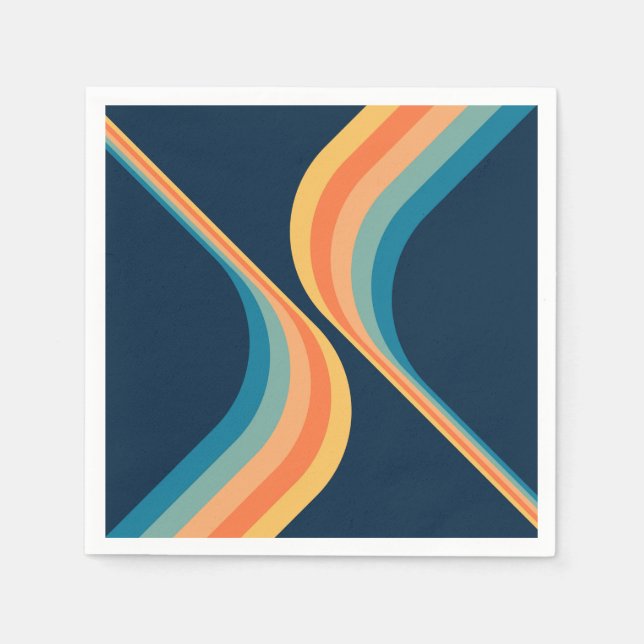Colourful retro style wings design  napkin (Front)