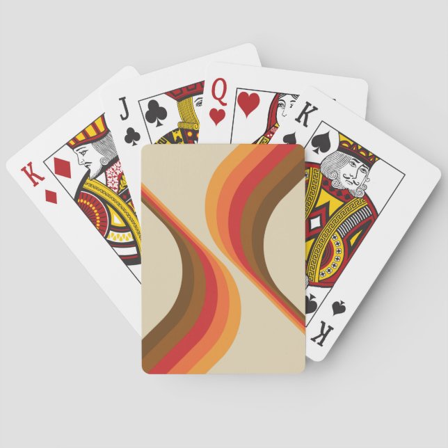 Colourful retro style wings design  playing cards (Back)