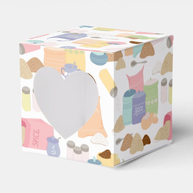 Colourful Retro Sugar and Spice Containers Favour Box (Front Side)