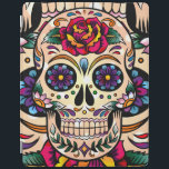 Colourful Retro Sugar Skull Flowers & Roses iPad Smart Cover<br><div class="desc">Colourful sugar skull with retro flowers and roses.</div>