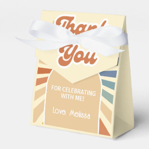 Colourful Retro Sun Groovy Wave Birthday Thank You Favour Box