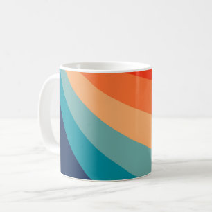 Colourful retro sun rays coffee mug