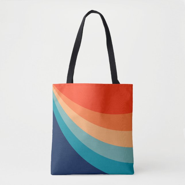 Colourful retro sun rays tote bag (Front)