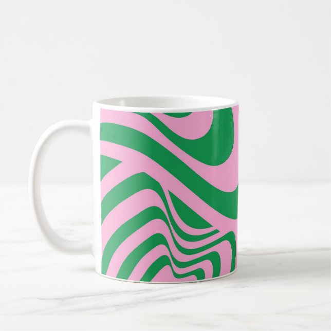 Colourful Retro Swirl Groovy Y2K Pattern  Coffee Mug (Left)