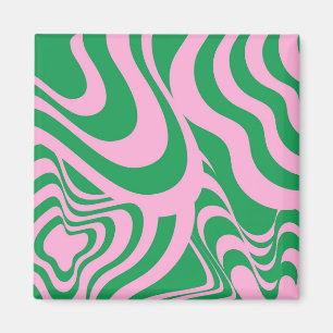 Colourful Retro Swirl Groovy Y2K Pattern Magnet