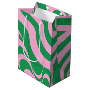 Colourful Retro Swirl Groovy Y2K Pattern  Medium Gift Bag