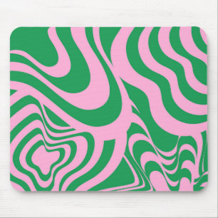 Colourful Retro Swirl Groovy Y2K Pattern Mouse Pad