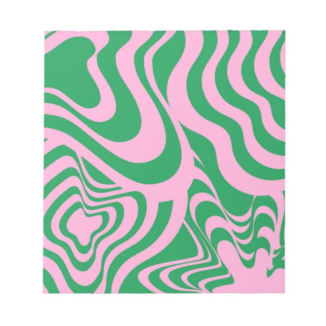 Colourful Retro Swirl Groovy Y2K Pattern  Notepad (Front)