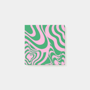 Colourful Retro Swirl Groovy Y2K Pattern Post-it Notes
