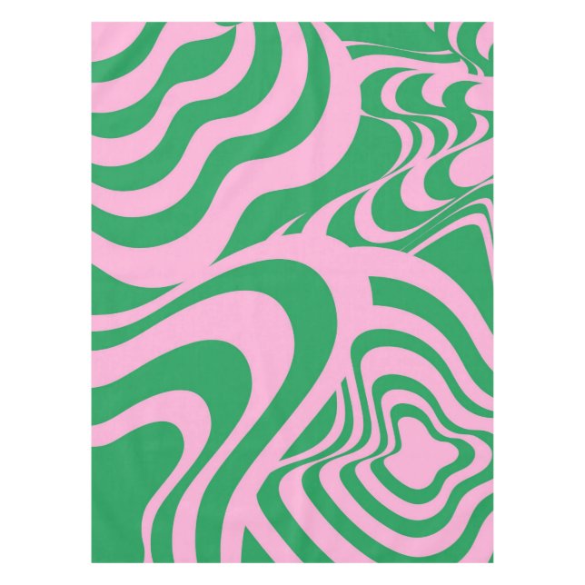 Colourful Retro Swirl Groovy Y2K Pattern  Tablecloth (Front)