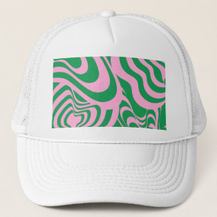 Colourful Retro Swirl Groovy Y2K Pattern  Trucker Hat