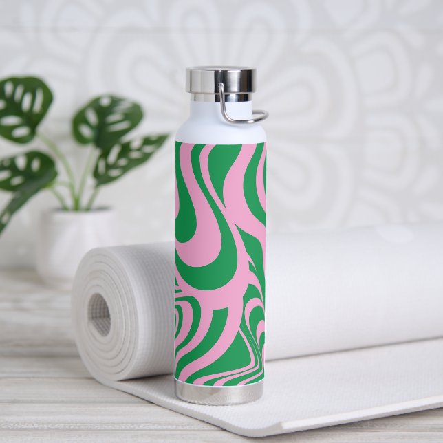 Colourful Retro Swirl Groovy Y2K Pattern  Water Bottle (Yoga)