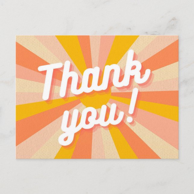 Colourful Retro Thank You postcard (Front)