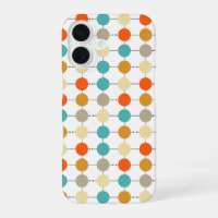 Colourful Retro Throwback Circles On Black Grid