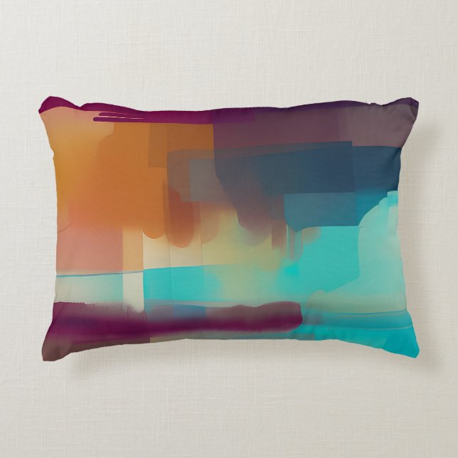 Colourful retro tone blend Accent Pillow (Front)