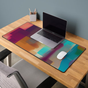 Colourful retro tone blend desk mat