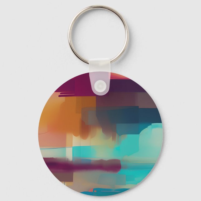 Colourful retro tone blend  key ring (Front)