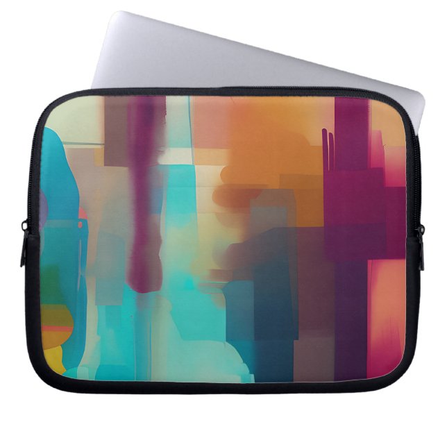 Colourful retro tone blend  laptop sleeve (Front)