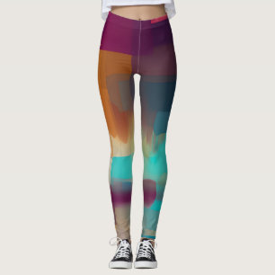 Colourful retro tone blend leggings