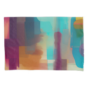 Colourful retro tone blend pillowcase
