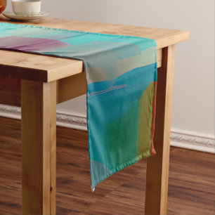 Colourful retro tone blend short table runner