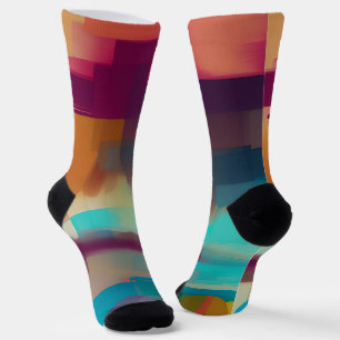 Colourful retro tone blend socks