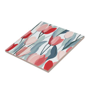Colourful Retro Tulip Tiles For Bathroom Walls