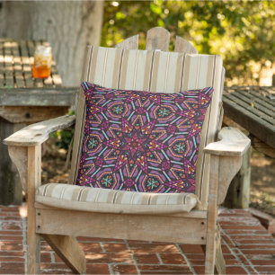Colourful Retro Turkish Mosaic Tribal Art Pattern Cushion
