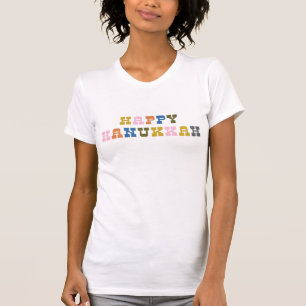 Colourful Retro Typography Hanukkah T-Shirt