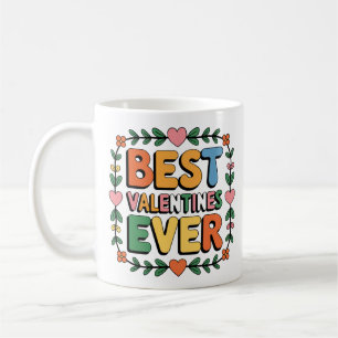 Colourful Retro Valentine's Day Art Coffee Mug