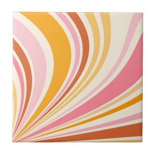 Colourful retro vibes ceramic tile