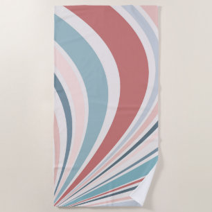 Colourful retro vibes in pink, blue and grey beach towel