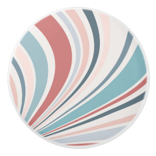 Colourful retro vibes in pink, blue and grey ceramic knob