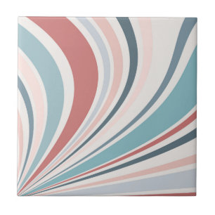 Colourful retro vibes in pink, blue and grey ceramic tile