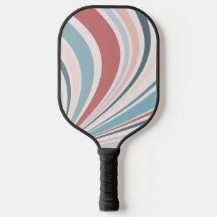 Colourful retro vibes in pink, blue and grey pickleball paddle
