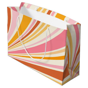 Colourful retro vibes large gift bag