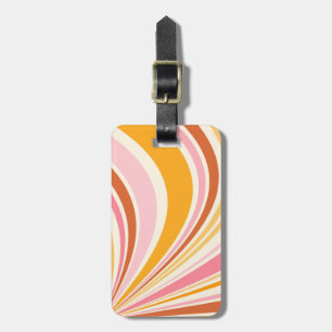 Colourful retro vibes luggage tag