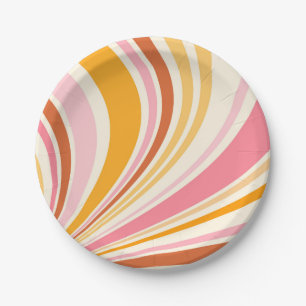 Colourful retro vibes paper plate