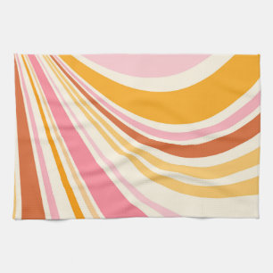 Colourful retro vibes tea towel