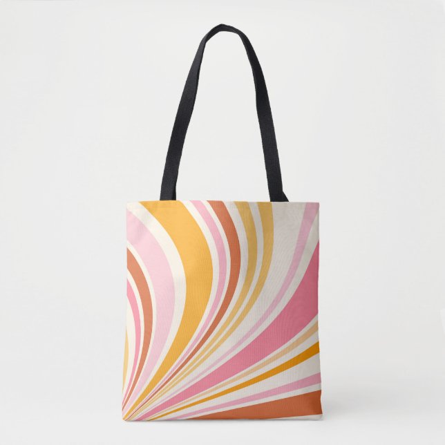 Colourful retro vibes tote bag (Front)