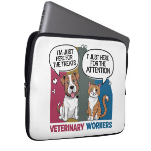 Colourful Retro Vintage Veterinary gift Laptop Sleeve