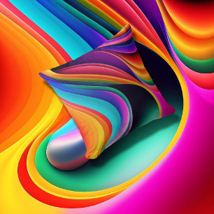 Colourful Retro Waves Accent Cushion