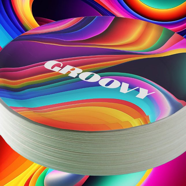 Colourful Retro Waves Groovy Paper Plate (Creator Uploaded)