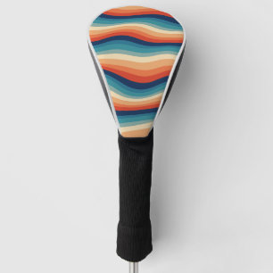 Colourful Retro Waves Vintage Golf Head Cover