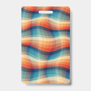 Colourful Retro Waves Vintage ID Badge
