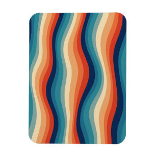 Colourful Retro Waves Vintage Magnet
