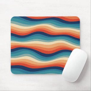 Colourful Retro Waves Vintage Mouse Pad