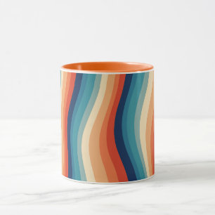 Colourful Retro Waves Vintage Mug